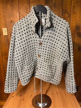 Bolivian Imports Hand Knit Wool Cardigan Jacket Ecuador L Cabincore Granola